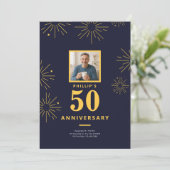Invitation 50e anniversaire de la fête Marine Blue Gold Firew (Debout devant)