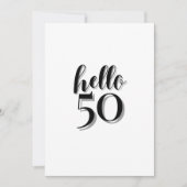 Invitation 50e anniversaire de la fête moderne rose et noir (Devant)