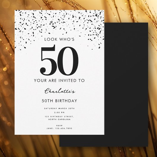 Invitation 50e anniversaire de la fête Regardez qui est 50 mo