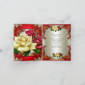 Invitation 50e Anniversaire de la fête Rouge or Ro (Intérieur)