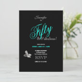 Invitation 50e anniversaire de la fête Stilettos Turquoise Po (Debout devant)