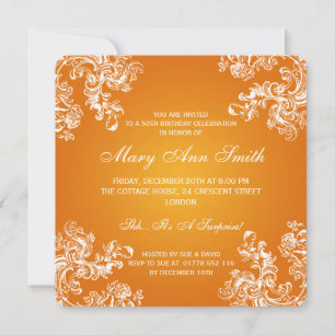 Invitation 50e anniversaire de la fête Vintage Swirls 2 Orang