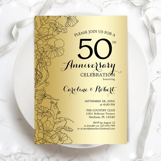 Invitation 50e anniversaire de la Fleur d'Or