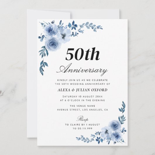 invitation 50e anniversaire de la floraison bleue (Devant)