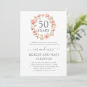 Invitation 50e anniversaire de la floraison rose Mariage (Debout devant)