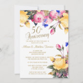 Invitation 50e anniversaire de la florale blanche et printani (Devant)