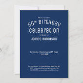 Invitation 50e anniversaire de la Marine moderne Bleu Stripes (Devant)