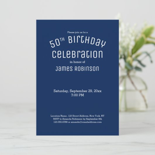Invitation 50e anniversaire de la Marine moderne Bleu Stripes (Debout devant)