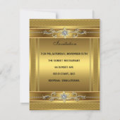 Invitation 50e Anniversaire de la partie Doré Diamant Or (Dos)