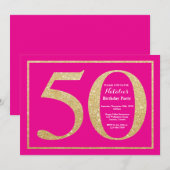Invitation 50e anniversaire de la Parties scintillant Hot Pin (Devant / Derrière)