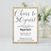 Invitation 50e anniversaire de la Parties scintillant minimal (Debout devant)