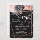 Invitation 50e anniversaire de la Suprise Roses roses roses (Devant)