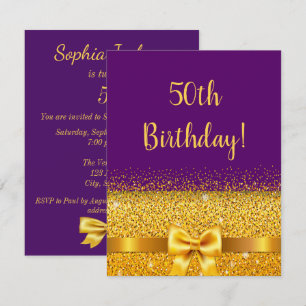 Invitation 50e anniversaire de l'arc en or violet