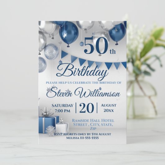Invitation 50e anniversaire de l'argent bleu (Debout devant)