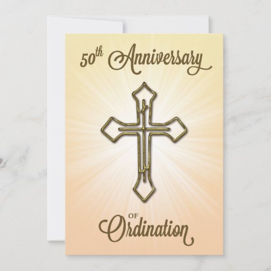 Invitation 50e anniversaire de l'ordination, Gold  (Devant)