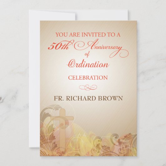 Invitation 50e anniversaire de l'Ordination, prêtre (Devant)