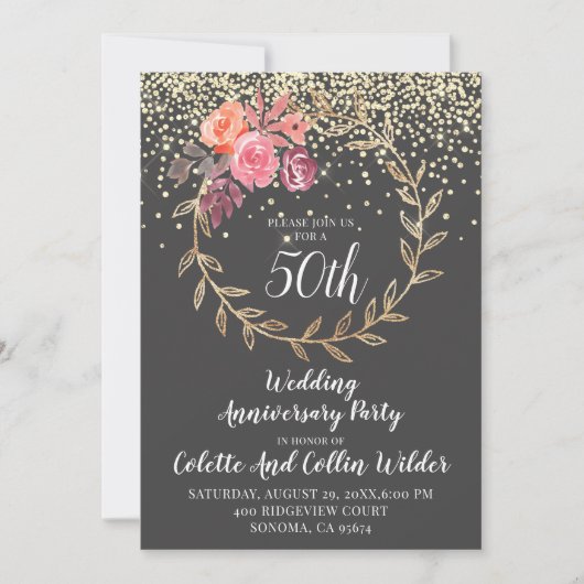Invitation 50e anniversaire de mariage  (Devant)