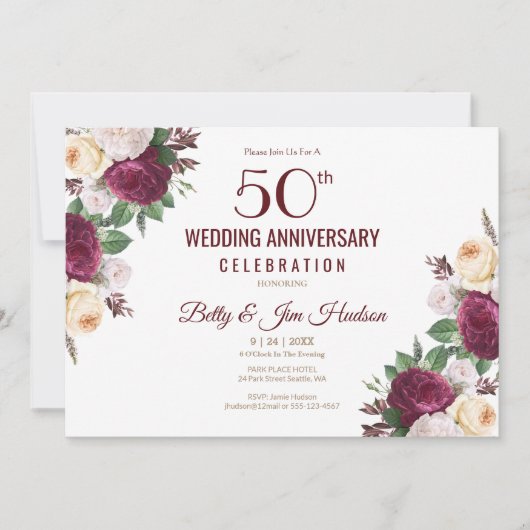 Invitation 50e anniversaire de mariage (Devant)