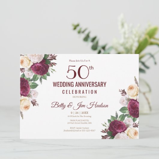 Invitation 50e anniversaire de mariage (Debout devant)