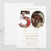Invitation 50e anniversaire de mariage 2 Photo Or (Devant / Derrière)