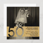 Invitation 50e anniversaire de mariage 5,25 x 5,25 (Devant / Derrière)
