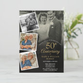 Invitation 50e anniversaire de mariage 5 Photo Collage (Debout devant)