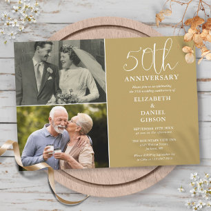 Invitation 50e anniversaire de mariage alors et maintenant 2