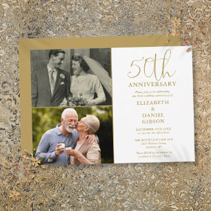Invitation 50e anniversaire de mariage alors et maintenant 2