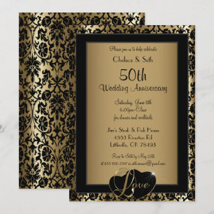 Invitation 50e anniversaire de mariage Amour