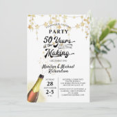 Invitation 50e anniversaire de Mariage ANNÉES rétro dans la f (Debout devant)