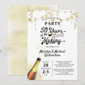 Invitation 50e anniversaire de Mariage ANNÉES rétro dans la f (Devant / Derrière)