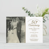 Invitation 50e anniversaire de mariage Anniversaire doré 2 Ph (Debout devant)