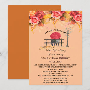 Invitation 50e anniversaire de Mariage Automne Automne Botani