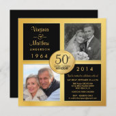 Invitation 50e anniversaire de mariage avec des photos du pas (Devant / Derrière)