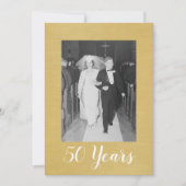 Invitation 50e anniversaire de mariage avec photo - Or brossé (Devant)