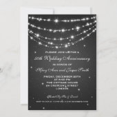 Invitation 50e Anniversaire de Mariage Chaîne Brillante Noire (Dos)