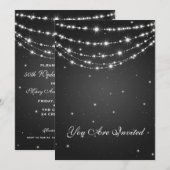 Invitation 50e Anniversaire de Mariage Chaîne Brillante Noire (Devant / Derrière)