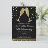 Invitation 50e anniversaire de Mariage Champagne Glasses (Debout devant)