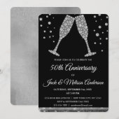 Invitation 50e anniversaire de Mariage Champagne Glasses (Devant / Derrière)