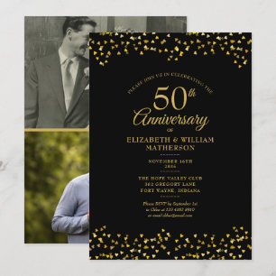 Invitation 50e Anniversaire de Mariage Cœurs d'Amour 2 Photo