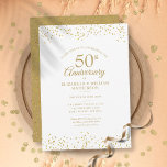 Invitation 50e anniversaire de Mariage Confetti Gold Dust<br><div class="desc">Doté de délicats confettis de poussière d'or. Personnalisez avec vos cinquante ans d'or d'information spéciale dans la typographie de script or moderne. Conçu par Thisisnotme©</div>