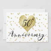 Invitation 50e anniversaire de mariage Confetti Or (Devant)