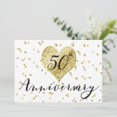 Invitation 50e anniversaire de mariage Confetti Or (Debout devant)