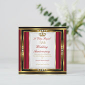 Invitation 50e Anniversaire de Mariage Couronne Rouge Royale  (Debout devant)