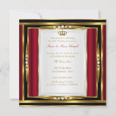 Invitation 50e Anniversaire de Mariage Couronne Rouge Royale  (Dos)