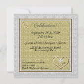 Invitation 50e Anniversaire de mariage Damassé avec Photo (Dos)