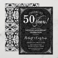 50e anniversaire de mariage - Damassé noir et blan