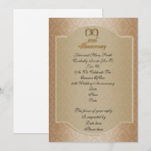 Invitation 50e anniversaire de mariage damassé or (Devant / Derrière)