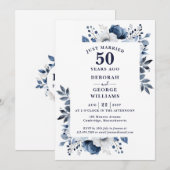 Invitation 50e anniversaire de Mariage de la Marine Monogramm (Devant / Derrière)