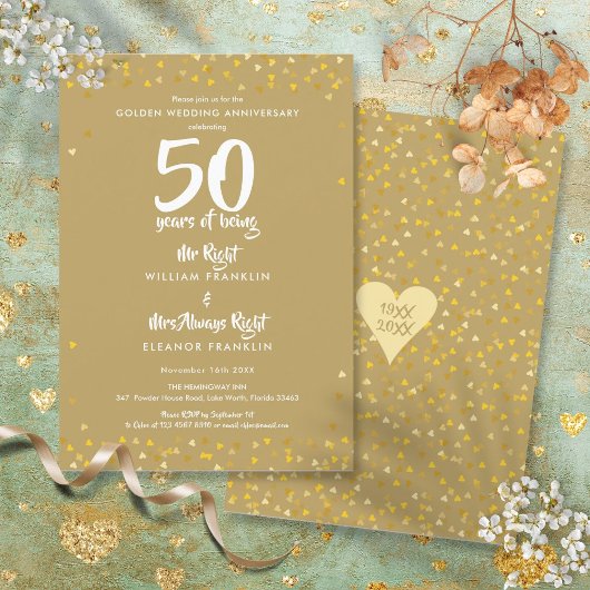 Invitation 50e anniversaire de mariage de M. et Mme Right Fun